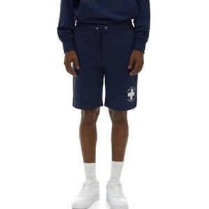 Helmut Lang Lifeguard French Terry Elastic Waist Men’s Blue Sz Large Logo Shorts